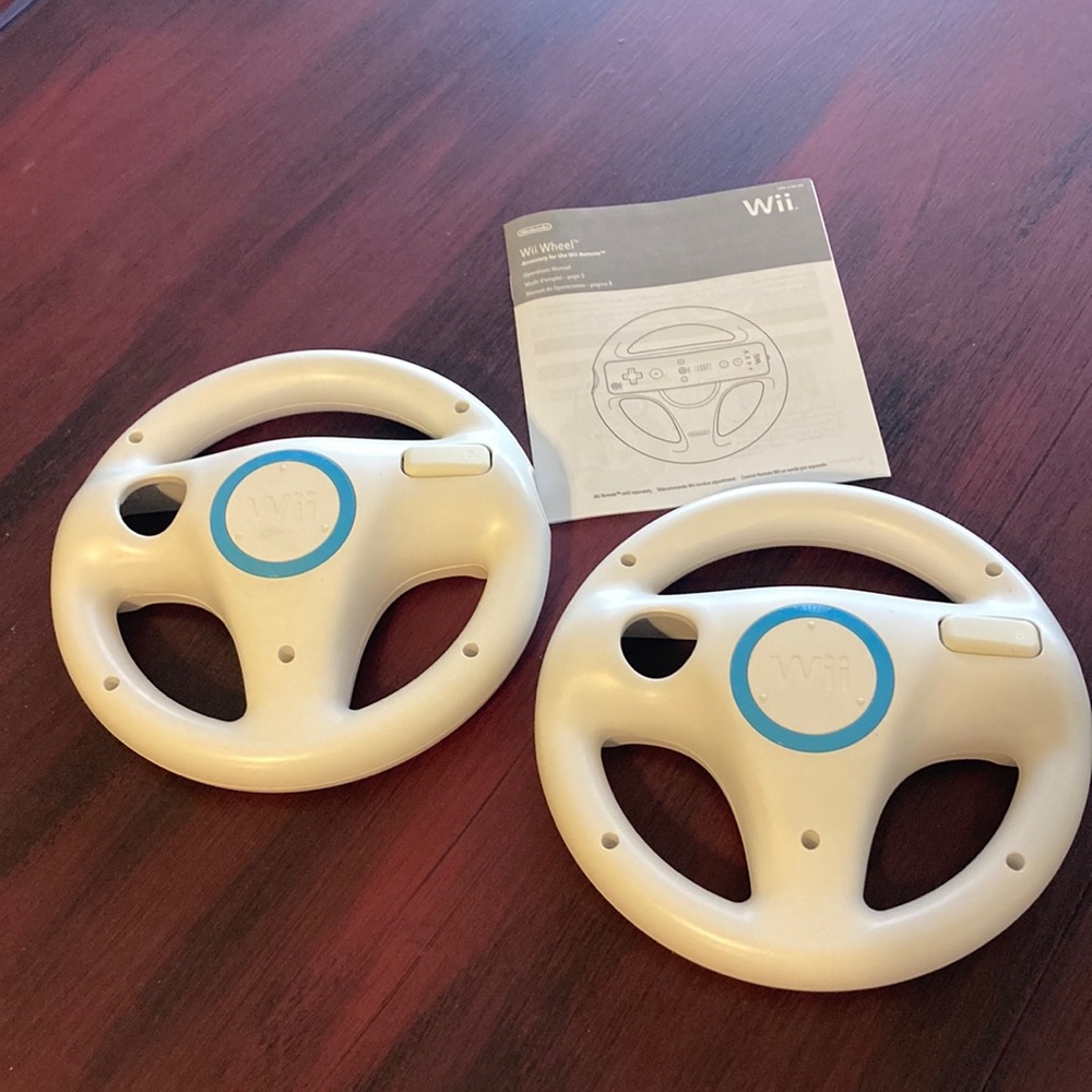 Nintendo Wii White Racing Wheel Set